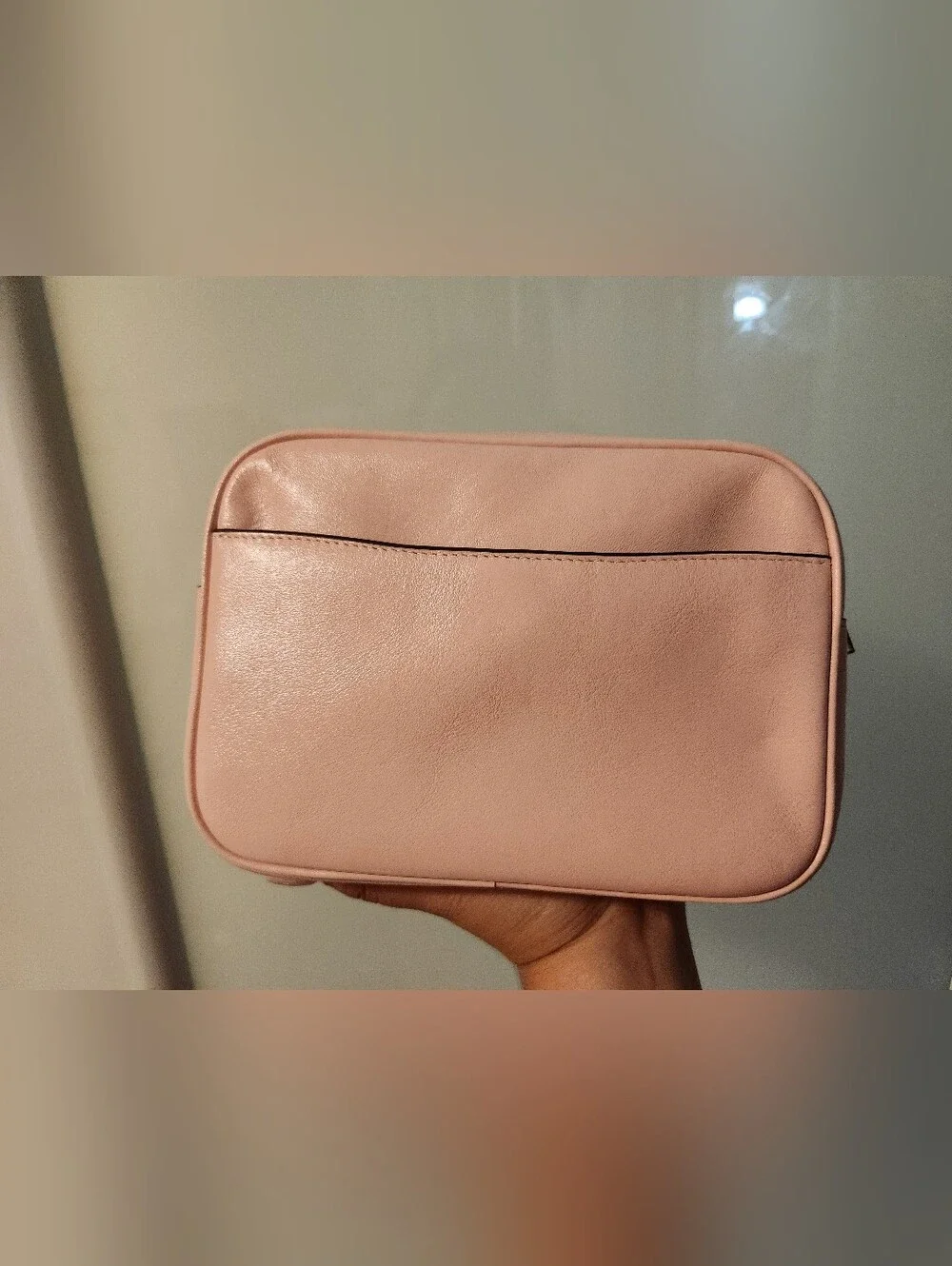 Coach Light Pink Pebble Leather Mini Carey with Gold Logo- NEW NO TAGS